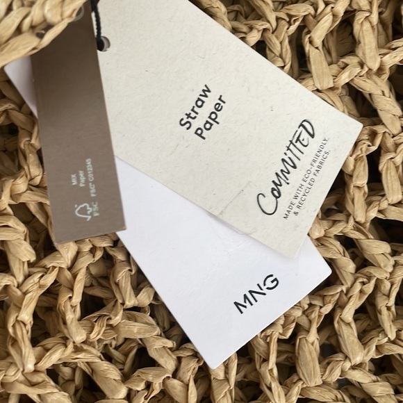 MANGO NWT Handmade Straw Large Tote Beach Bag - Picture 7 of 12